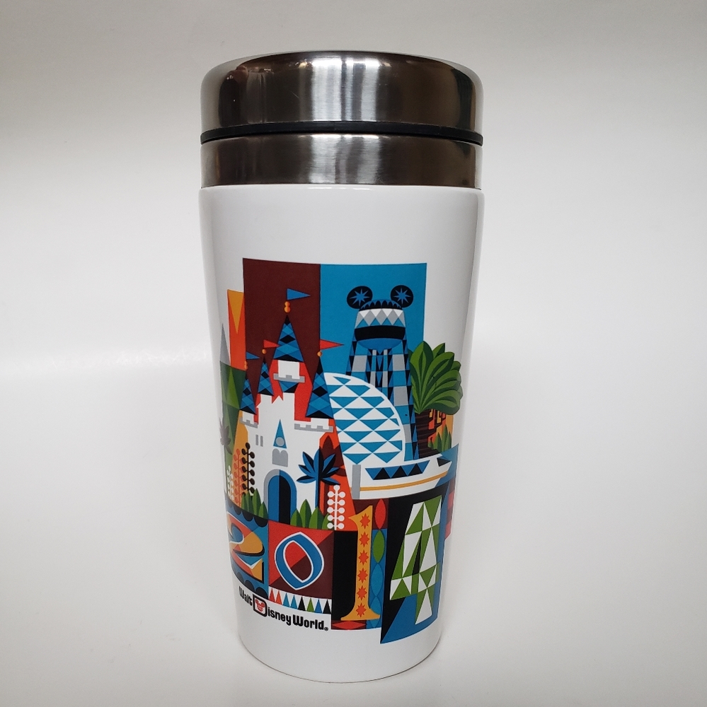 2014 Walt Disney World Ceramic Tumbler Coffee Mug with Lid authentic Disney Park